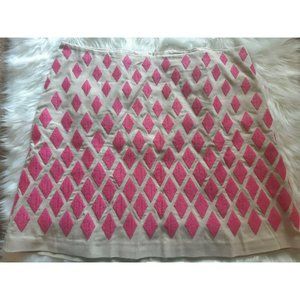 Boden Skirt Pink Diamond Embroidered A Line Tan 16
